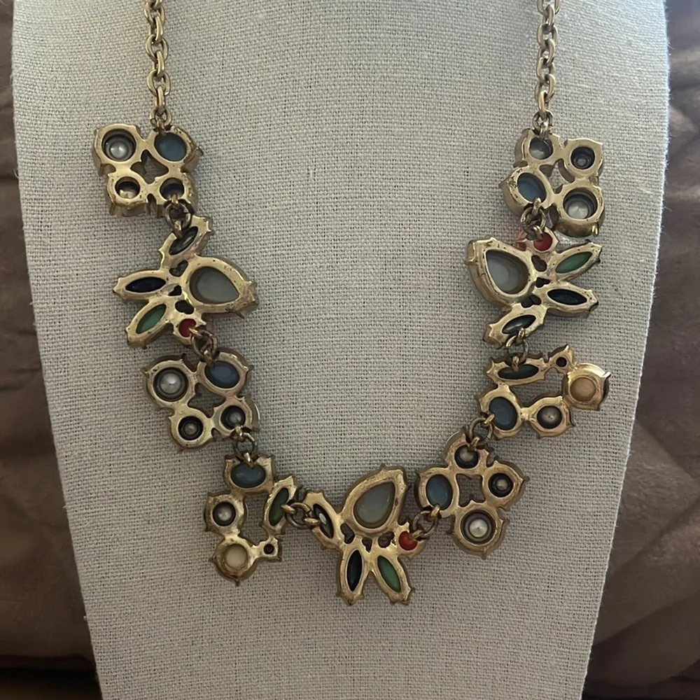 J Crew Elegant Multicolor Beaded Statement Necklace